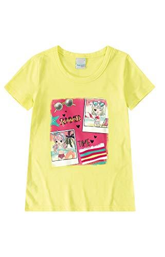 Camiseta Cute, Malwee Kids, Feminina, Amarelo, 10