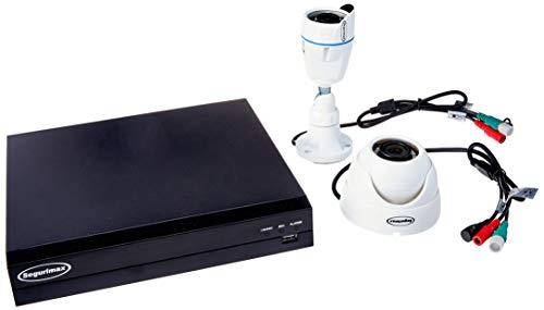 Kit Monitoramento 4 Canais com 2 Câmeras HD, Segurimax, 27636, Branco
