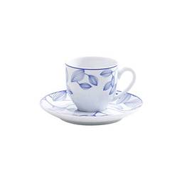 Jogo de 6 Xícaras de Café com Pires de Porcelana Rojemac Azul