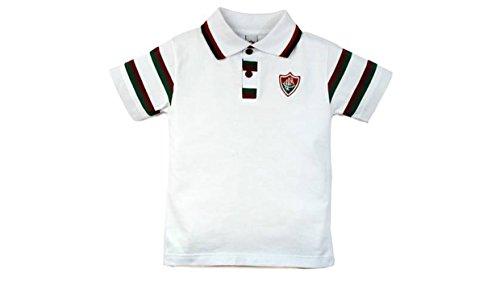 Camiseta Polo Manga Curta Fluminense, Rêve D'or Sport, Criança Unissex, Branco/Verde/Grená, 2