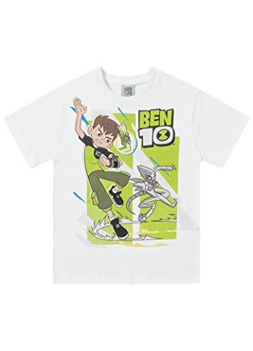 Camiseta Meia Malha Ben 10, Fakini, Meninos, Branco, 10