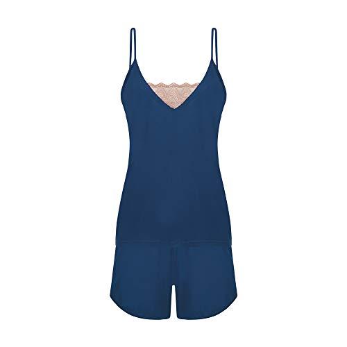 Pijama Lupo AF Short Doll Modal Curto feminino Azul Petroleo GG