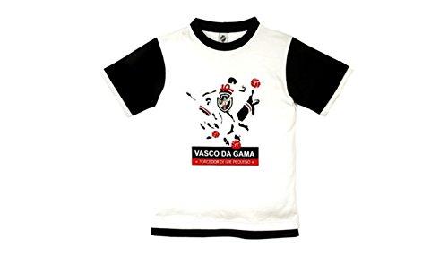 Camiseta Manga Curta Jogadores Vasco, Rêve D'or Sport, Meninos, Branco/Preto, 4
