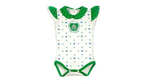 Body Palmeiras, Rêve D'or Sport, Bebê Menina, Branco/Verde, G