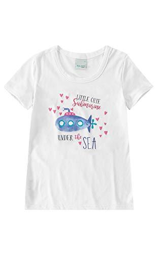 Camiseta Cute, Malwee Kids, Feminina, Branco, 6