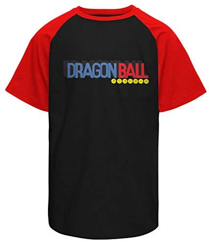 Camiseta masculina Dragon Ball Logo raglan preta e vermelho Live Comics cor:Preto;tamanho:P