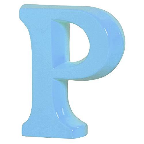 Letra P Grande Ceramicas Pegorin Azul Bebe