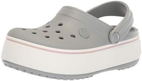 Sandália, Crocs, Crocband Platform, Light Grey/rose, 35, Adulto Unissex