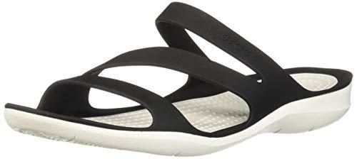 Sandália, Crocs, Swiftwater Sandal, Black/White, 35, Feminino