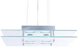 Pendente Quadrado Ref 9133.1 ESPELHADO Soquete E27 4 Lampada (50 X 50 X 14 cm) Bivolt Fabricado em Aluminio/Vidro Pantoja&Carmona