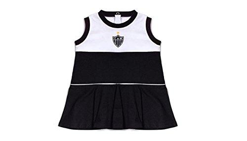 Vestido Cavado Atlético Mineiro, Rêve D'or Sport, Bebê Menina, Branco/Preto, 2