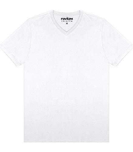 Camiseta decote V, Rovitex, Masculino, Branco, G