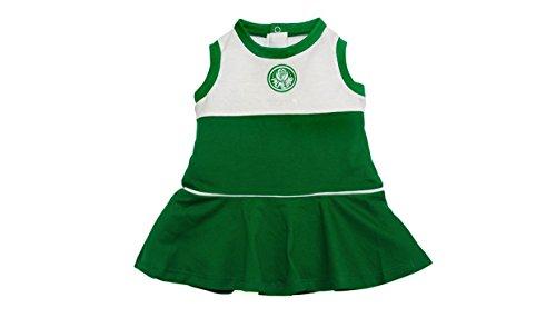 Vestido Cavado Palmeiras, Rêve D'or Sport, Bebê Menina, Verde/Branco, 2