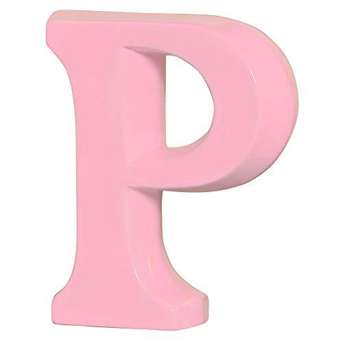 Letra P Grande Ceramicas Pegorin Rosa Bebe