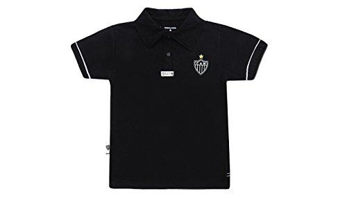 Camisa Polo Atlético Mineiro, Rêve D'or Sport, Criança Unissex, Branco/Preto, 1