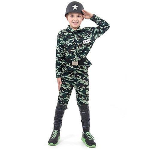 Soldado Infantil Sulamericana Fantasias Verde Camuflado P 3/4 Anos