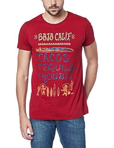 Camiseta Estampada Baja Calif., Taco, Masculino, Vermelho, M