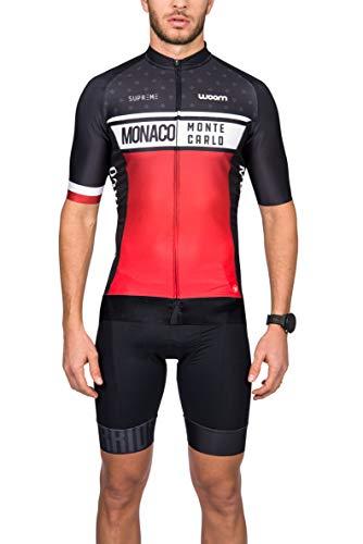 Camisa Ciclismo Supreme Monaco Woom Homens XGG Preto/ Vermelho