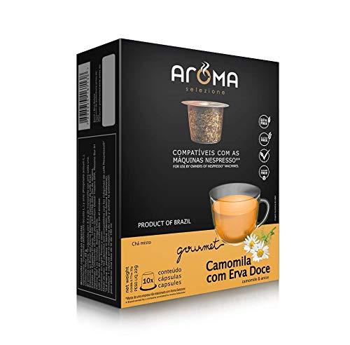 Cápsulas de Chá Camomila com Erva Doce Aroma Selezione, Compatível com Nespresso, Contém 10 Cápsulas