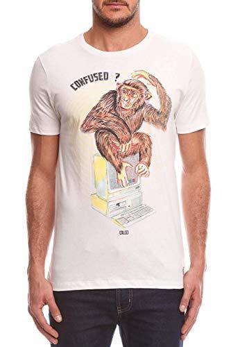 Camiseta Macaco & Computador, Colcci, Masculino, Off Shell, GG