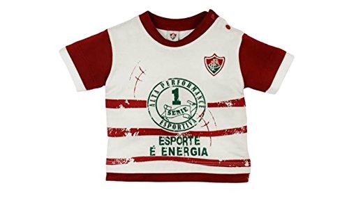 Camiseta Manga Curta Esporte e Energia Fluminense, Rêve D'or Sport, Bebê Unissex, Branco/Grená, P