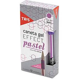 Caneta Gel Tris Effect Pastel Roxa - Caixa Com 12, Summit, 653648, Roxa, Pacote De 183