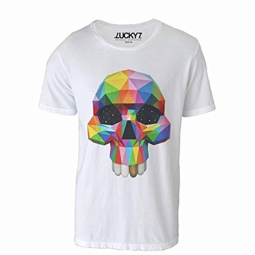 Camiseta Eleven Brand Branco XGG Masculina - Geometric Skull