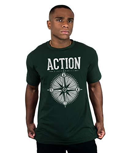 Camiseta Compass, Action Clothing, Masculino, Verde Escuro, GG