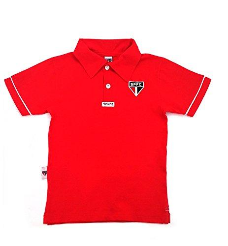 Camisa Polo Manga Curta São Paulo, Rêve D'or Sport, Criança Unissex, Vermelho/Branco, 3