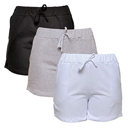 Kit com 3 Shorts de Moletim Style Feminino (Colorida, M)