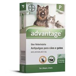 Antipulgas Advantage Bayer para Cães e Gatos de até 4kg - 1 Bisnaga de 4,0ml