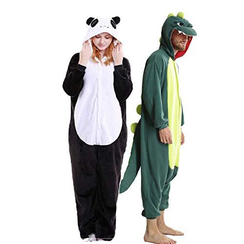 Kit 2 Pijamas Panda e Dinossauro Kigurumi Unissex Tamanho: G 44-46