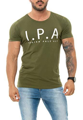 Red Feathe Camiseta IPA Masculino, P, Verde Militar