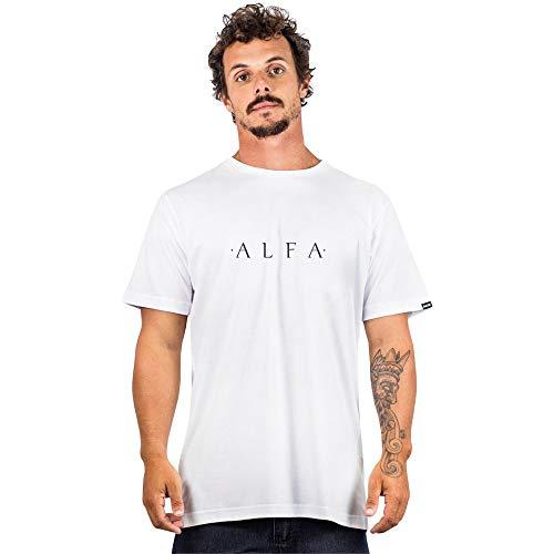 Camiseta Manga Curta Básica, Alfa, Masculino, Branca, EG