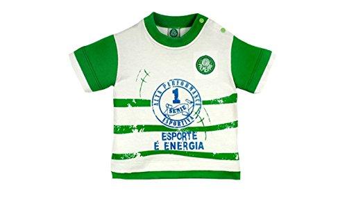 Camiseta Manga Curta Esporte e Energia Palmeiras, Rêve D'or Sport, Bebê Unissex, Branco/Verde, G