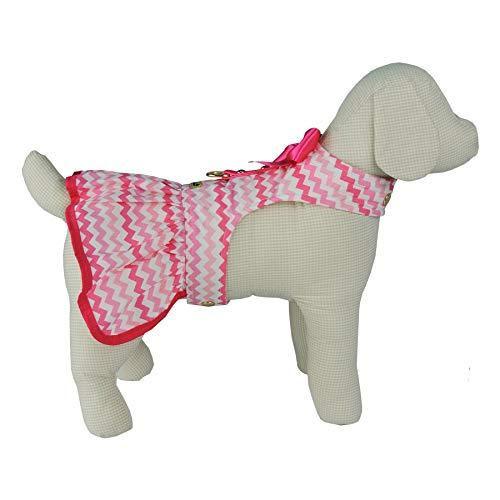 Vestido Chevron Bonito pra Cachorro para Cães Rosa - Tamanho GG