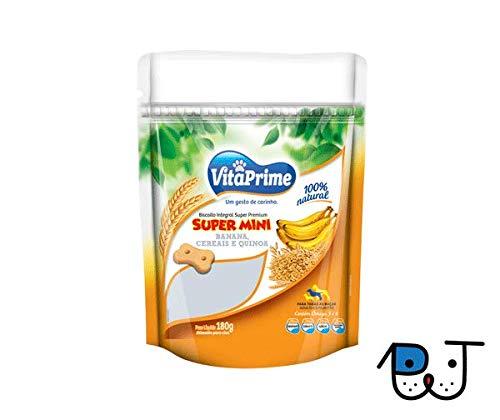 Biscoito Integral Natural Premium VitaPrime Super Mini Banana, Cereais e Quinoa para Cães