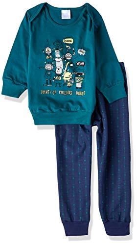 Conjunto de pijama , Pzama, Meninas, Verde/Azul, 2
