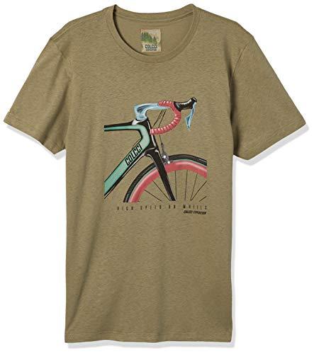 Camiseta Linho Estampada, Colcci, Masculino, Verde/Marrom, GG