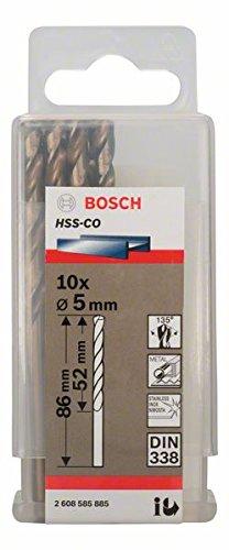 Pacote de 10 Brocas HSS-Co 5X52X86 mm, Bosch 2608585885-000, Dourada