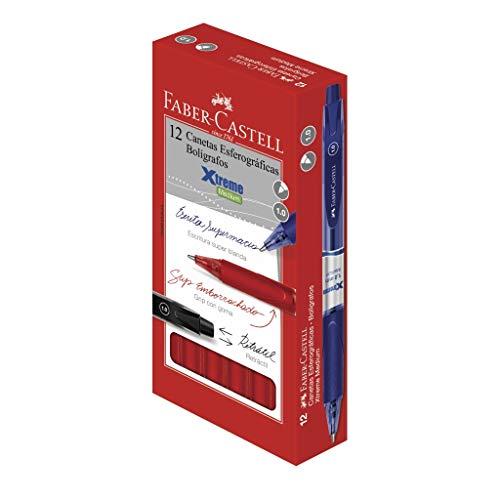 Esferográfica Xtreme Rt 1.0, Faber-Castell, XTRT10/VM, Vermelha, pacote de 12