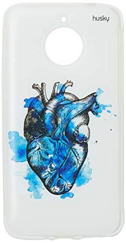 Husky Capa Personalizada para Motorola E4 Plus Blue Heart, Colorido