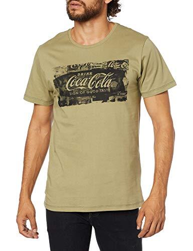 Coca Cola Jeans Sign Of Good Taste Camiseta de Manga Corta, Masculino, Verde (Herb), G