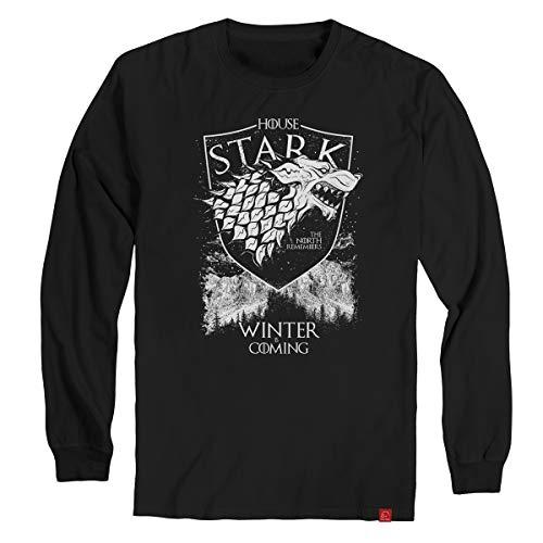 Camiseta Game Of Thrones Manga Longa Stark Winter Is Coming P