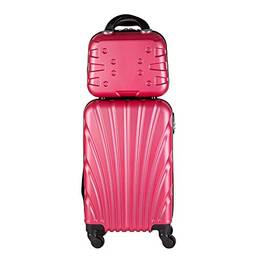 Kit mala bordo com frasqueira de mao em ABS - Roncalli Fan (Pink)