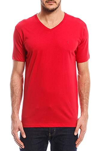 Camiseta com decote em V, Forum, Masculino, Vermelho (Vermelho Philly), M