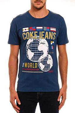 Camiseta Estampada, Coca-Cola Jeans, Masculino, Azul Moondust, G