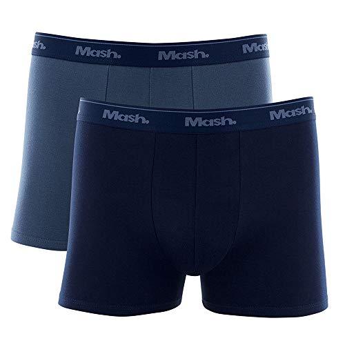 Kit 2 Cuecas Boxer Mash Boxer Masculino Azul Jeans Escuro/Azul Marinho P