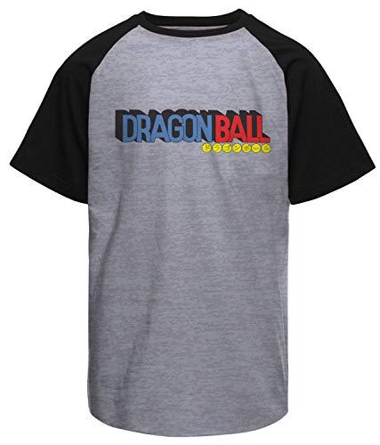 Camiseta masculina Dragon Ball Logo raglan mescla e preta Live Comics cor:Preto;tamanho:XG