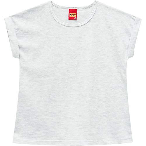 Camiseta Manga Curta Básica, Meninas, Kyly, Mescla, 16